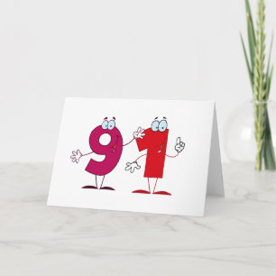 Happy Number 91 Card