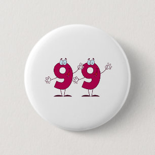 Happy Number 99 6 Cm Round Badge