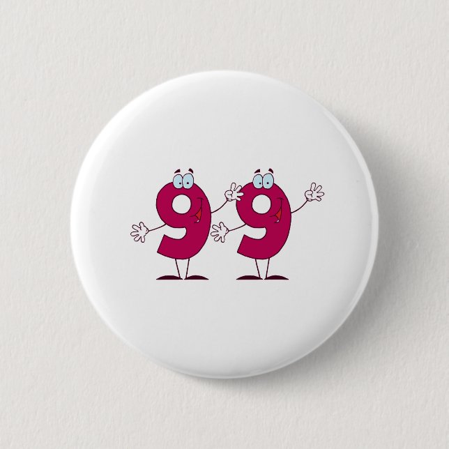Happy Number 99 6 Cm Round Badge (Front)