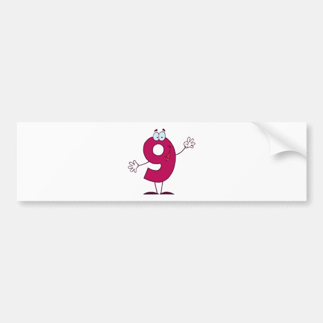 Happy Number 9 Bumper Sticker (Front)