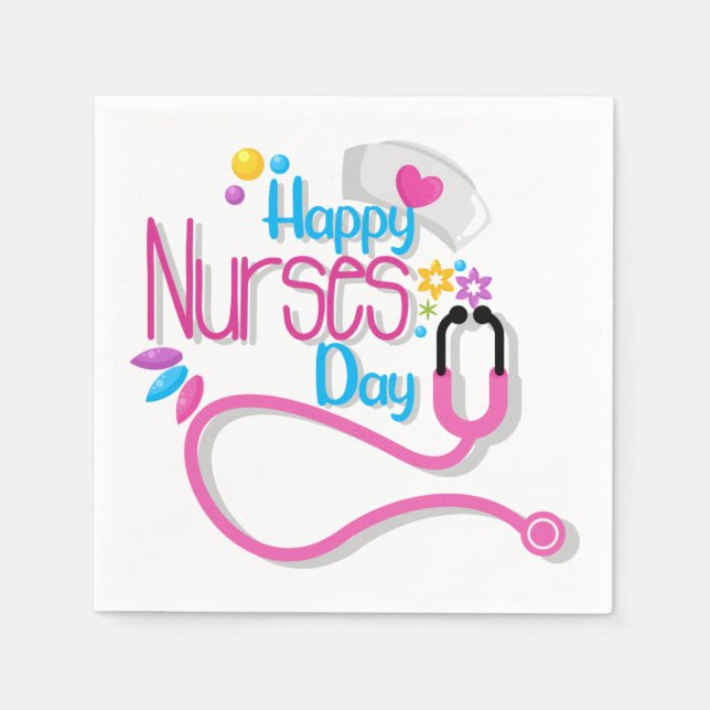 Happy Nurse Day Paper  Napkin (Front)