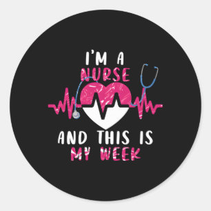 Happy Nurse Week For National Nurse Week Classic Round Sticker