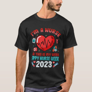Happy Nurse Week Nursing Heartbeat Scrub ICU ER Nu T-Shirt