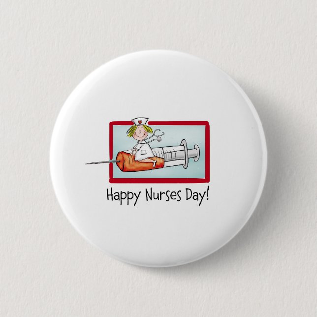 Happy Nurses Day 6 Cm Round Badge (Front)