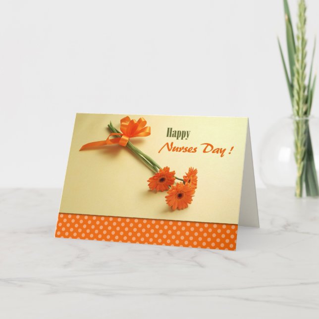 Happy Nurses Day. Colourful Daisies  Thank You Card (Front)