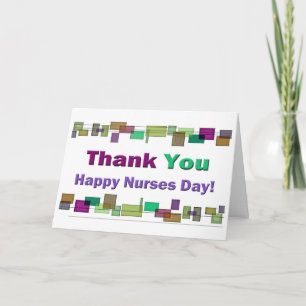 Happy Nurses Day Gift Colourful Squares Card