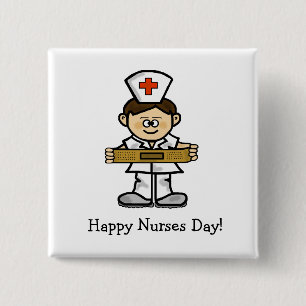 Happy Nurses Day  Male Nurse Button  Customise It!