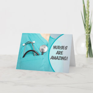 Happy Nurses Day Medical Person in Scrubs  Holiday Card