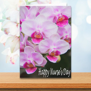 Happy Nurse's Day Pink Phalaenopsis Orchids Card