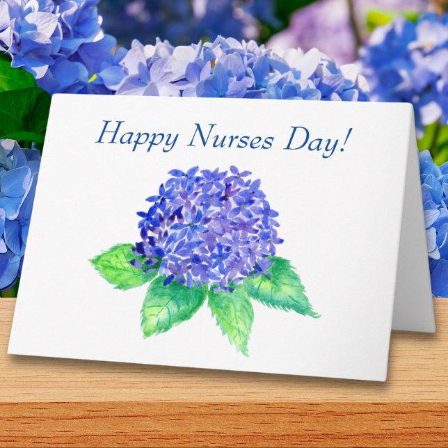 Happy Nurses Day! Purple Watercolor Hydrangea Card (Creator Uploaded)