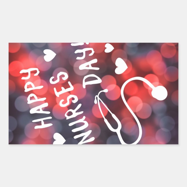 happy nurses day rectangular sticker (Front)