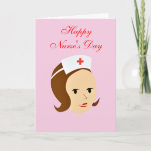 Happy Nurse's Day with nurse wearing nurse 's hat Thank You Card