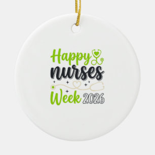 Happy Nurses Week 2026 Stethoscope Nurse Design_1 Ceramic Tree Decoration