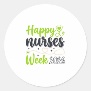 Happy Nurses Week 2026 Stethoscope Nurse Design_1 Classic Round Sticker