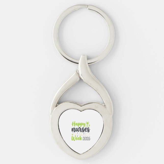 Happy Nurses Week 2026 Stethoscope Nurse Design_1 Key Ring (Front)