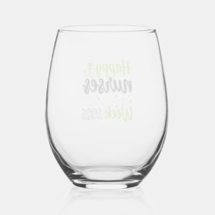 Happy Nurses Week 2026 Stethoscope Nurse Design_1 Stemless Wine Glass
