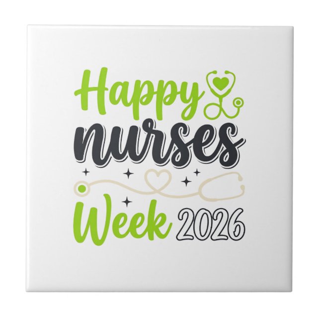 Happy Nurses Week 2026 Stethoscope Nurse Design_1 Tile (Front)
