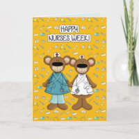 Happy Nurses Week. Cute Teddy Bears
