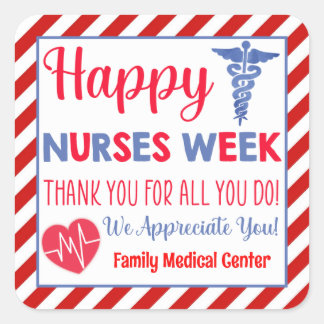 Happy Nurses Week Favour Square Sticker
