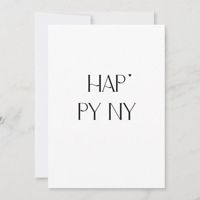 Happy NY - minimalistic typography card (Front)