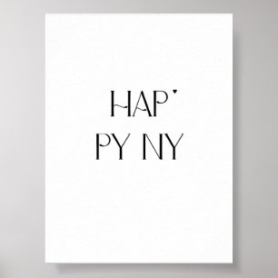 Happy NY - minimalistic typography poster