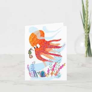 Happy Ocean Friends BLANK Greeting Card