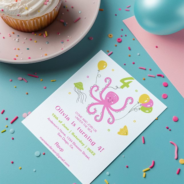 Happy Octopus Birthday Invitation (Creator Uploaded)