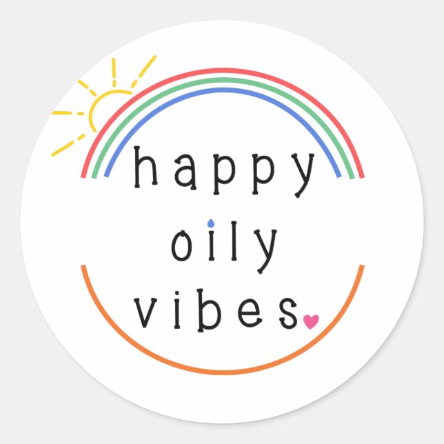 Happy Oily Vibes Sticker (Front)