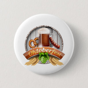 happy oktoberfest 6 cm round badge