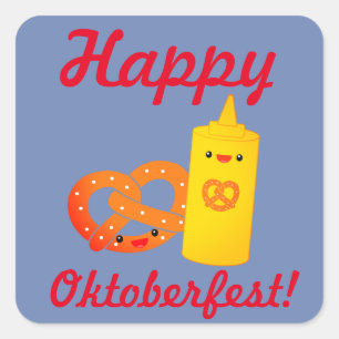 "Happy Oktoberfest!" Sticker with Pretzel