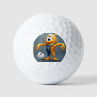 "Happy one-eyed monster with a friend of mine" Golf Balls