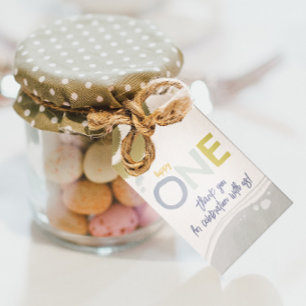 Happy One First Birthday boy Gift Tag