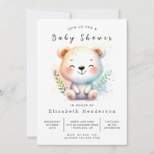 Happy Online Bear Baby Shower Invitation
