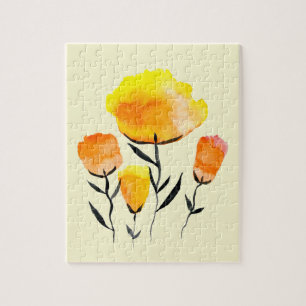 Happy orange and yellow flowers jigsaw puzzle