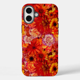 Happy Orange Flower Field Garden iPhone 16 Plus Case
