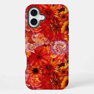Happy Orange Flower Field Garden iPhone 16 Plus Case