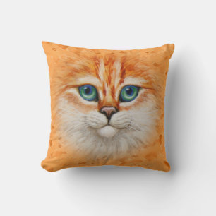 Happy Orange Kitty Face Cushion