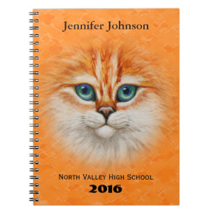 Happy Orange Kitty Face Notebook