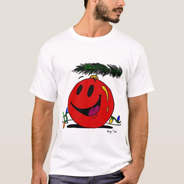 Happy Ornament Adult Basic T-Shirt (Front)