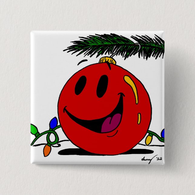 Happy Ornament Button (Front)