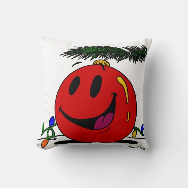 Happy Ornament Pillow - Green (Front)