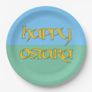 Happy Ostara Paper Party Plate