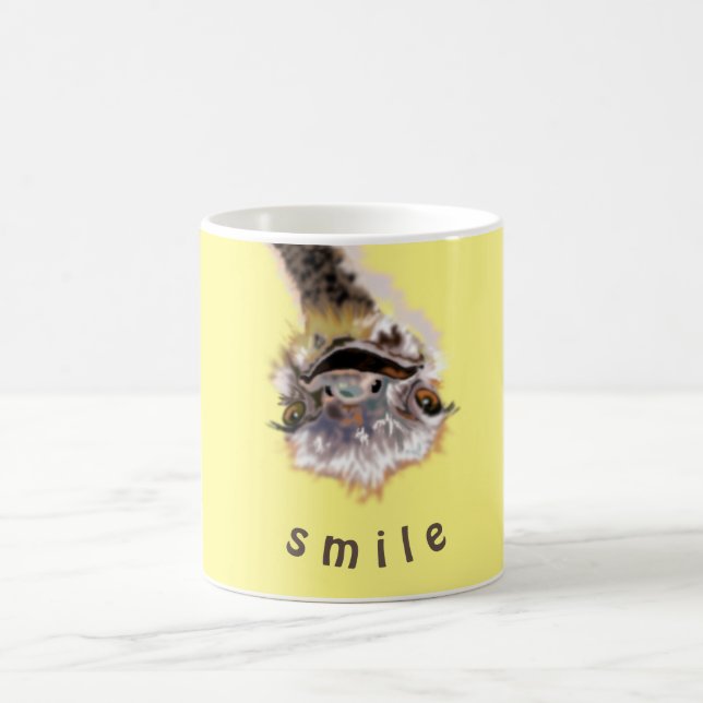 Happy Ostrich Funny Mug Smile - Custom Text (Center)