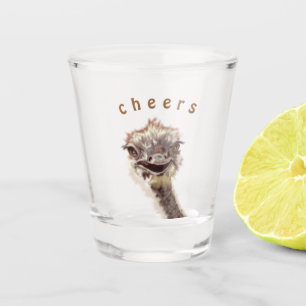 Happy Ostrich - Funny - Smile Please - Cheers Shot Glass