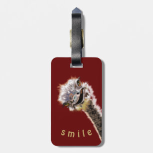 Happy Ostrich Luggage Tag