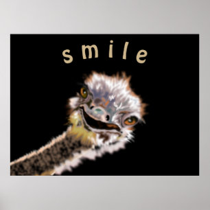 Happy Ostrich - Poster
