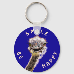 Happy Ostrich - Smile - Be Happy Key Ring