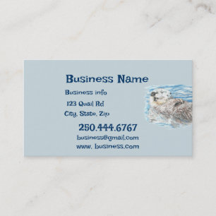 Happy Otter Animal Business Logo Business Card