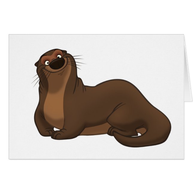 Happy Otter Card (Blank Inside) (Front Horizontal)