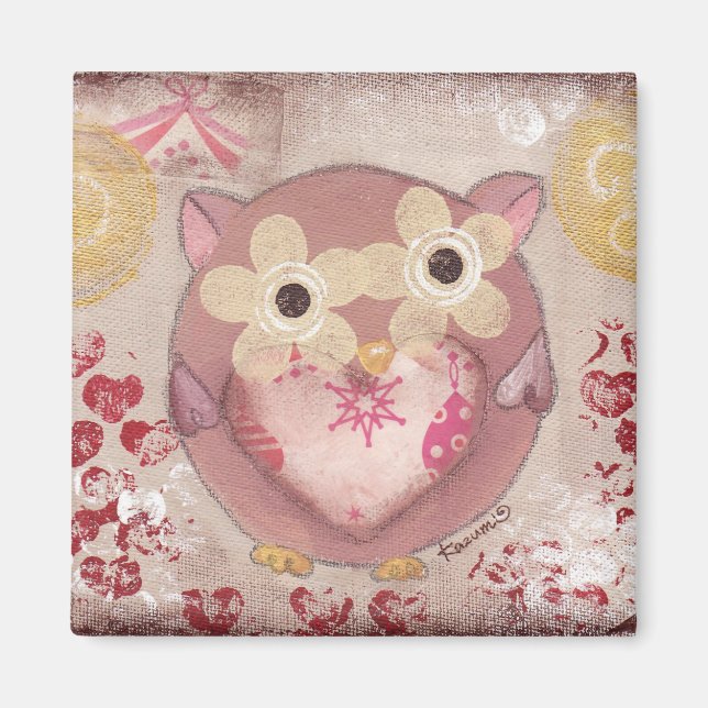 Happy Owl Magnet (Front)